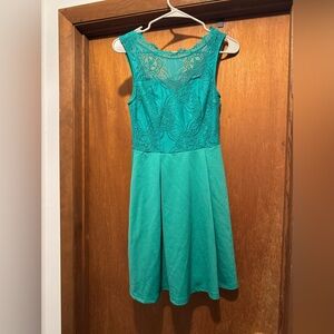 Francesca's Green Lace Dress small